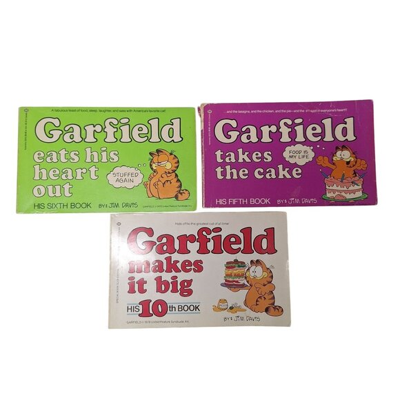 Garfield Comic Book Lot By Jim Davis Eats Heart Cake Makes It Big - Picture 1 of 6